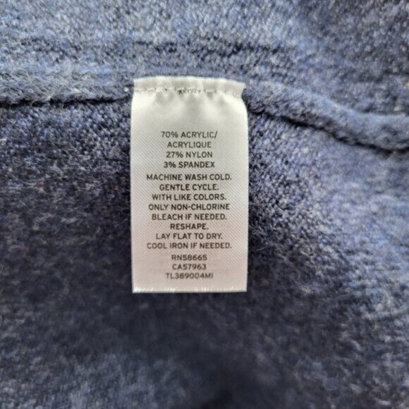 LeiTH Mock Neck Oversized Sweater Blue Sz XS - Picture 16 of 16